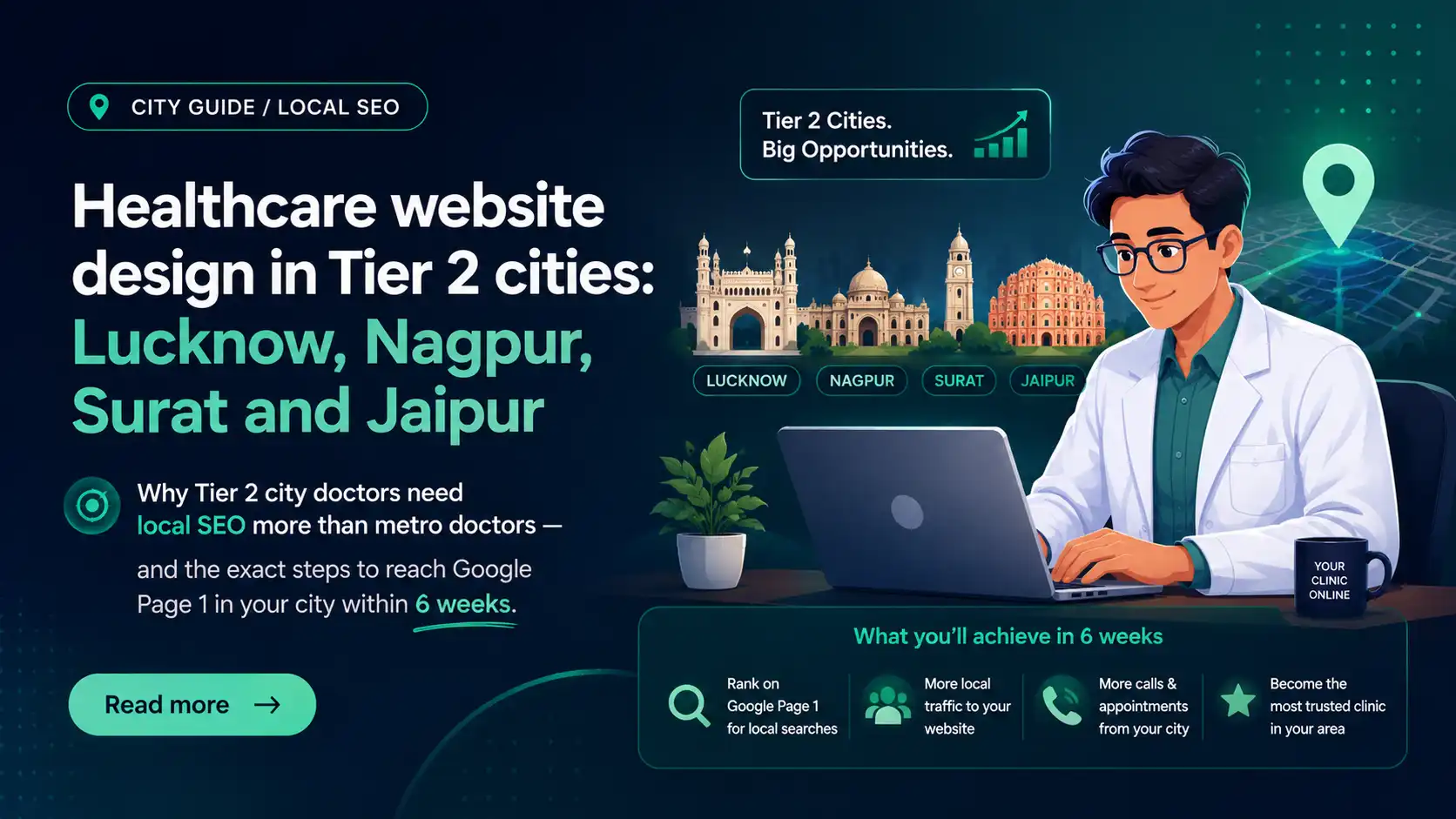 Healthcare website design in Tier 2 cities — article cover image
